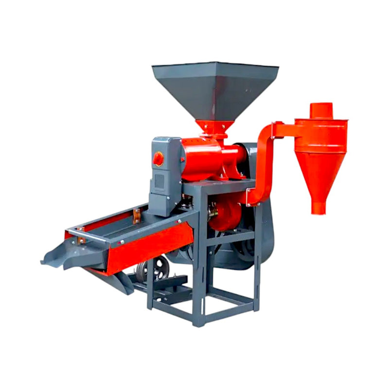 Semi-automatic rice milling machine with 500 kg/hr capacity and broken rice separator