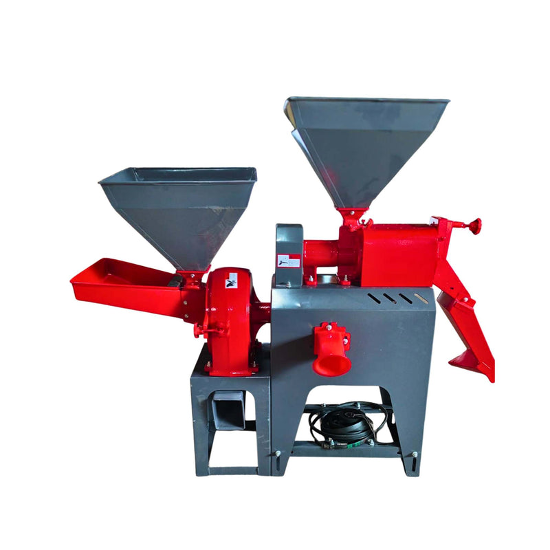 Heavy duty combined rice mill and flour mill for farmers and small mills