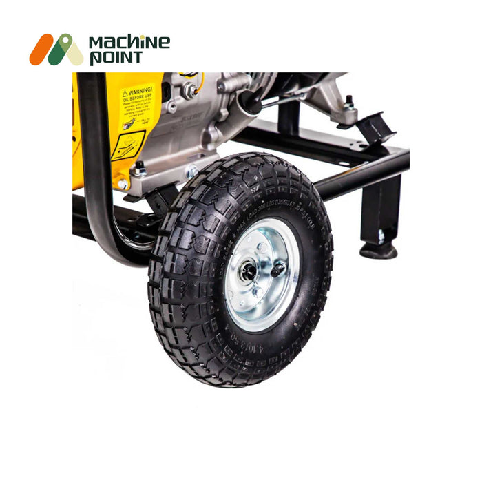 5.0 kVA to 5.5 kVA generator with durable frame, easy mobility wheels, and recoil start engine