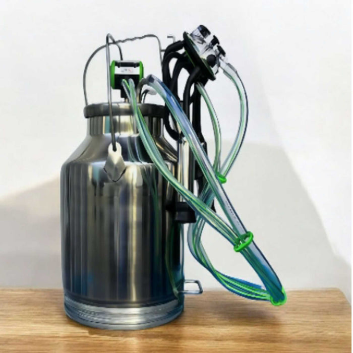 25 liter stainless steel complete milking bucket with cluster and pulsator – Machine Point