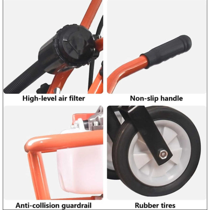 Air-cooled Neptune NC-62 tiller with recoil start and high performance