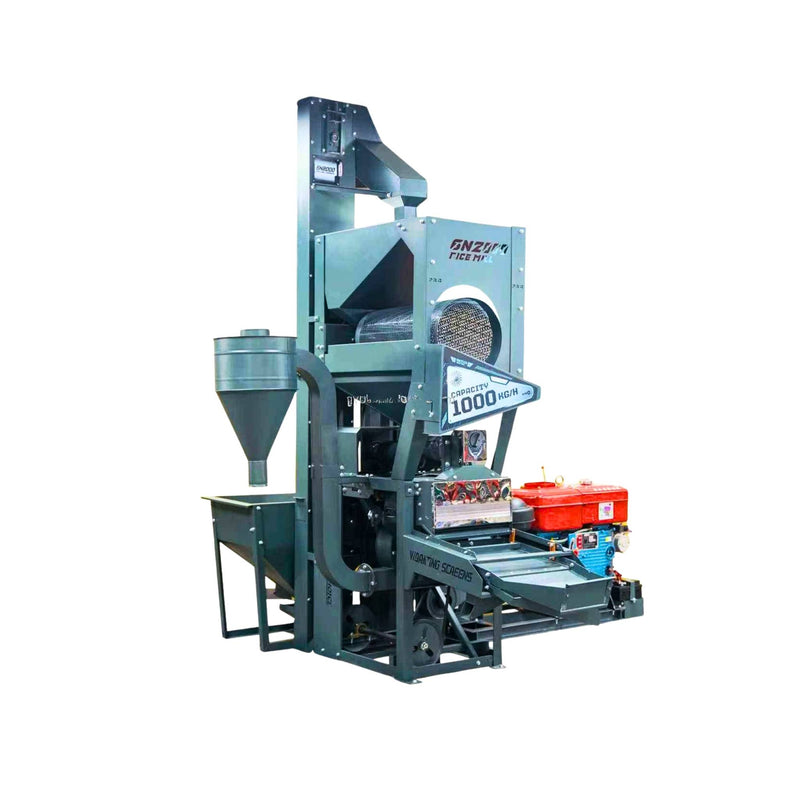 Industrial grade 6N2000 rice mill machine with husk and bran separation unit