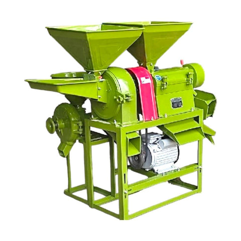 6N100 4-In-1 Mini Rice Mill With Motor - Machine Point