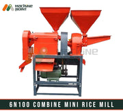 Combine rice mill with copper motor: Powerful agricultural machinery for efficient rice processing, featuring dual hoppers and a robust metal frame design.6N100 Combine Rice Mill  with Motor 
6N100 Combine Rice Mill  with Motor 
