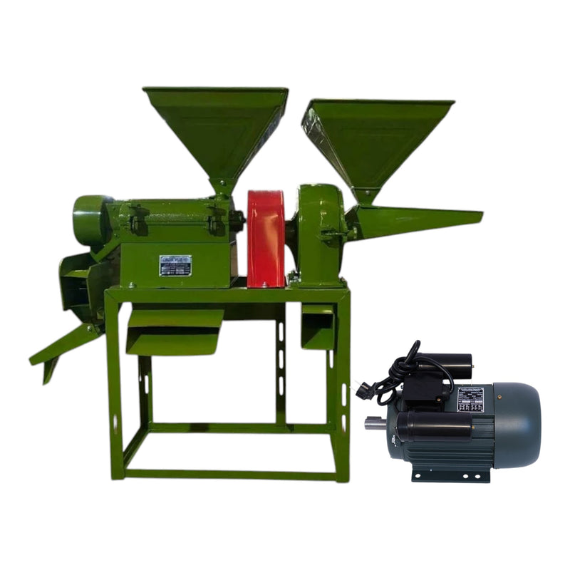 6W200 combined rice mill with paddy dehusker and grain pulverizer

