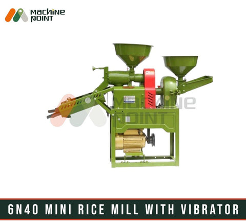 Compact 6N40 mini rice mill with vibrator mechanism, ideal for agricultural and industrial food processing needs.