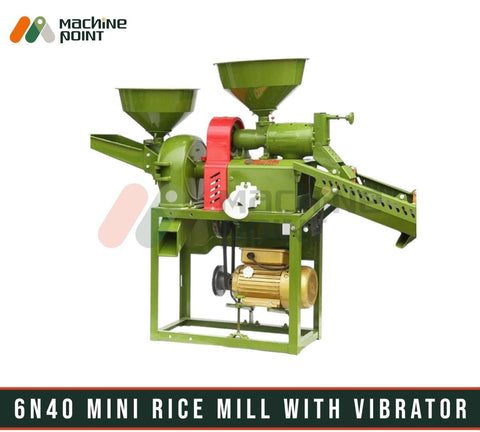 6N40 Mini Rice Mill with Vibrator - Compact agricultural machinery for efficient food processing operations.