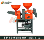 6N40 Combine Mini Rice Mill - Efficient industrial machinery for agriculture and food processing, featuring multiple hoppers and a durable metal frame.