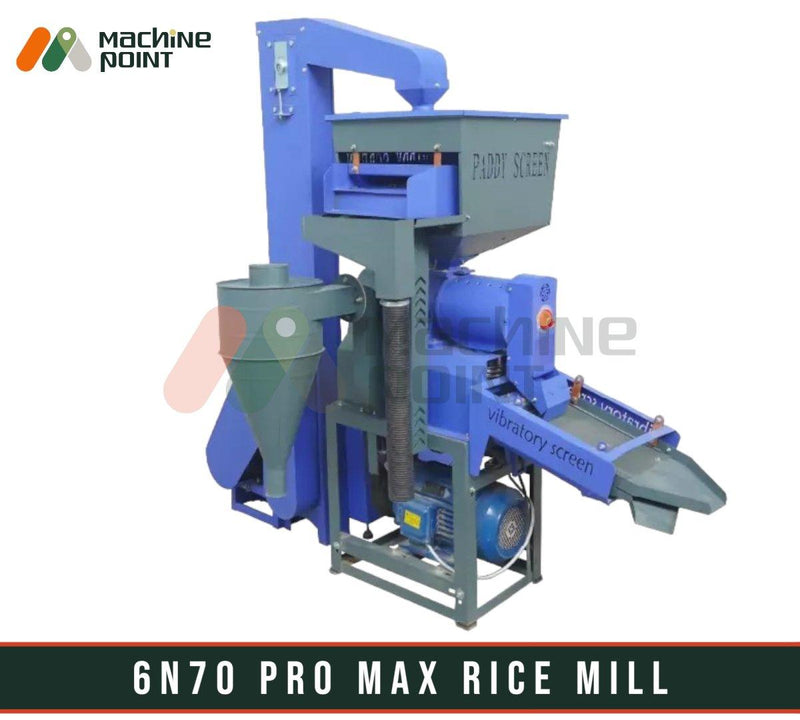 6N70 PRO MAX Rice Mill Machine by Machine Point - High-capacity industrial rice processing equipment with efficient grading and polishing features for commercial-scale operations.
6N70 PRO MAX RICE MILL 
6N70 PRO MAX RICE MILL 