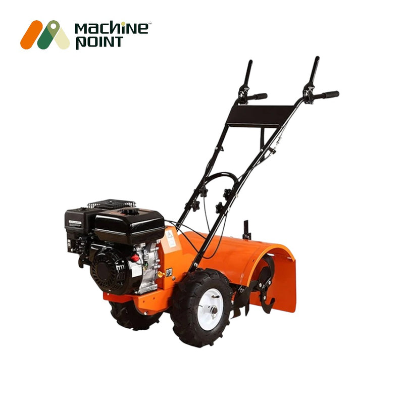 KP-500 rotary tiller with 3.6L fuel tank and 78 kg weight, built for narrow and deep cultivation.

