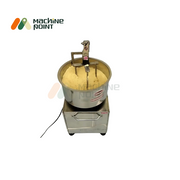 15KG Besan Mixing Machine with fine besan mixture inside stainless steel rotating bowl.