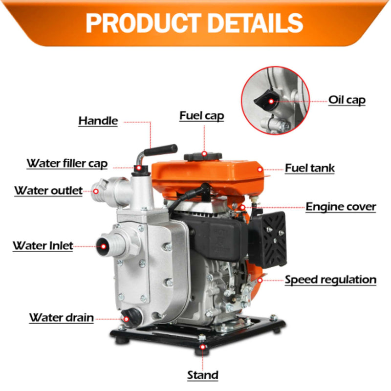 Neptune water pump with 25-meter max head capacity