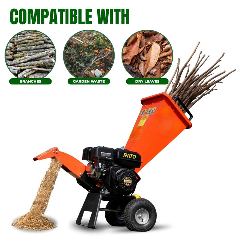 7 HP wood chipper machine for tree branches and agricultural waste