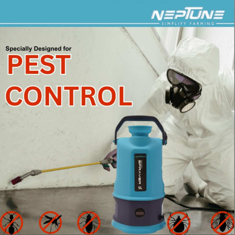 "Chemical-Resistant PP Body Neptune MAX-5 PRO 5L Battery Sprayer"