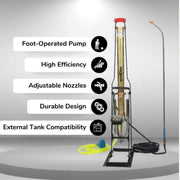 "Neptune Foot Sprayer with Dual Discharge Lines and Adjustable Nozzle"