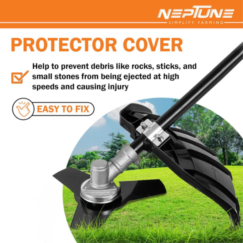 Neptune Elite brush cutter showing double-line spool attachment