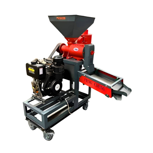 N70 grader type rice mill with KAMA 192F diesel engine electric start and trolley wheels