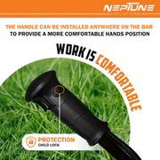 Neptune 2-in-1 trimmer with bump-feed spool and 380 mm cutting width