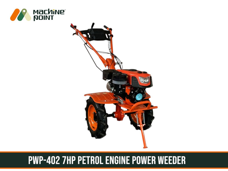ADIYOGI 7HP power weeder with gear-driven transmission and PTO shaft for tough soil