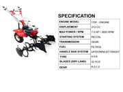 Petrol-Powered Inter-Cultivator with Strong Build and Blade Set 1