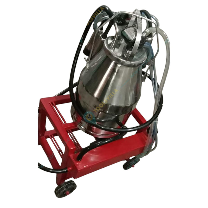 Commercial 0.5HP Trolley Type 20L Single Bucket Milking Machine, 60 PPM