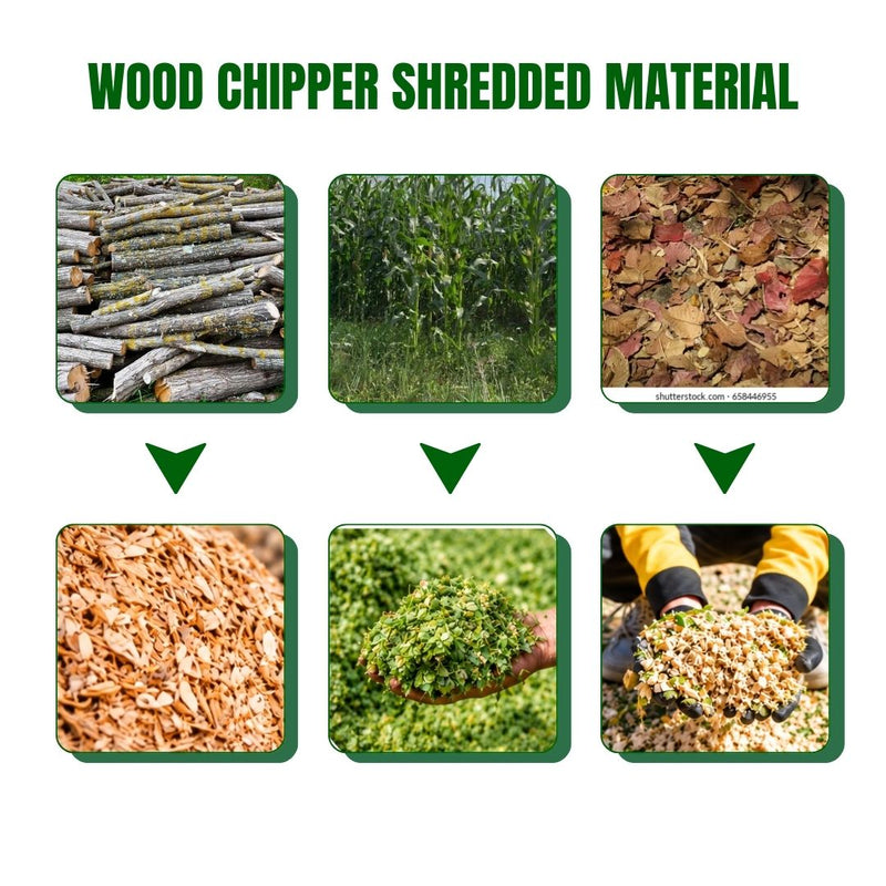 Compact 7 HP dry leaf shredder for farms and gardens