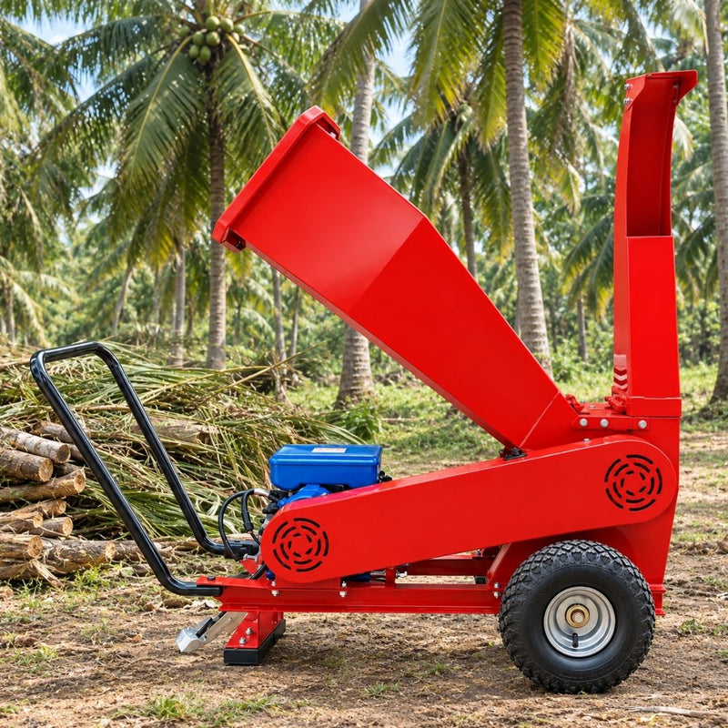 Electric branch shredder machine with up to 3 inch cutting width