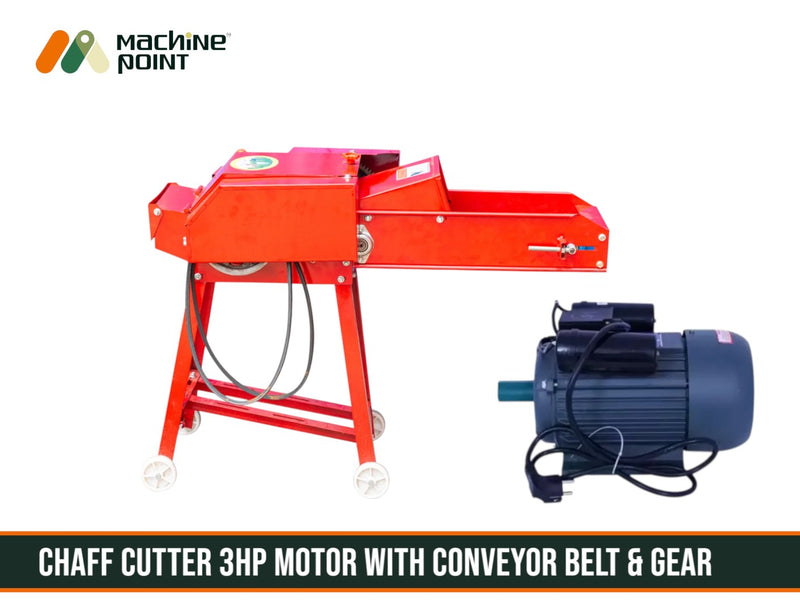 GT-SHAKTI CHAFF CUTTER WITH GEAR & CONVEYOR BELT WITH 3 HP MOTOR