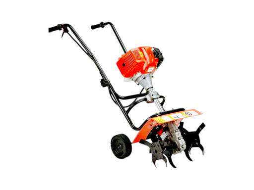 Red mini petrol weeder with 63CC engine, suitable for terrace gardening and kitchen farming.

