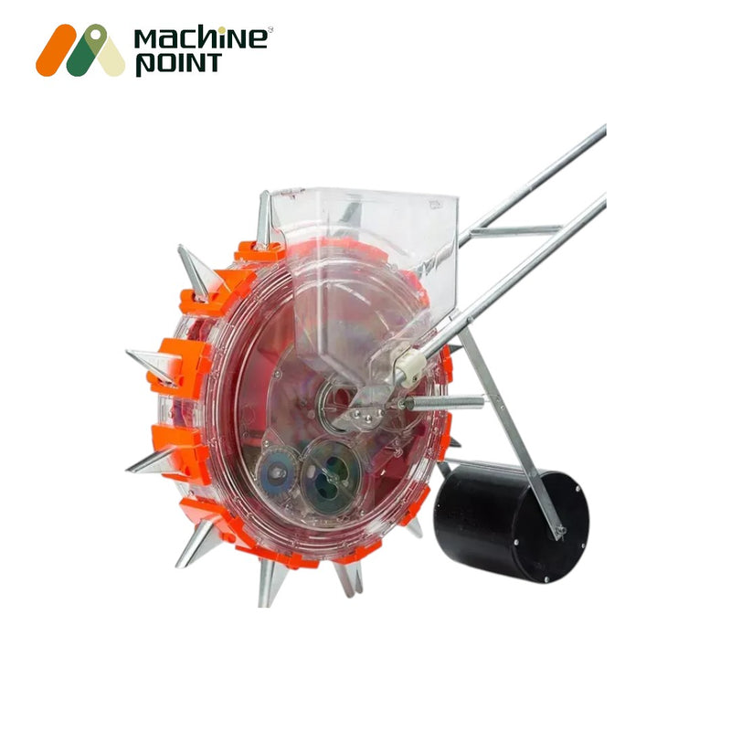 Manual seed planter with iron stick holder and anti-rust coating

