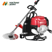 GX-50 Petrol Brush Cutter Displaying Engine, Tool Kit, and Blades

