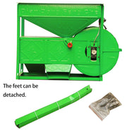 Mini portable winnowing machine for sorting grain, includes engine motor and detachable feet, ideal for farm and home use.