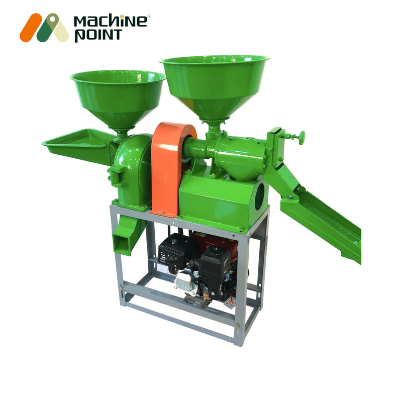 MS body combined rice milling and grinding machine for field use

