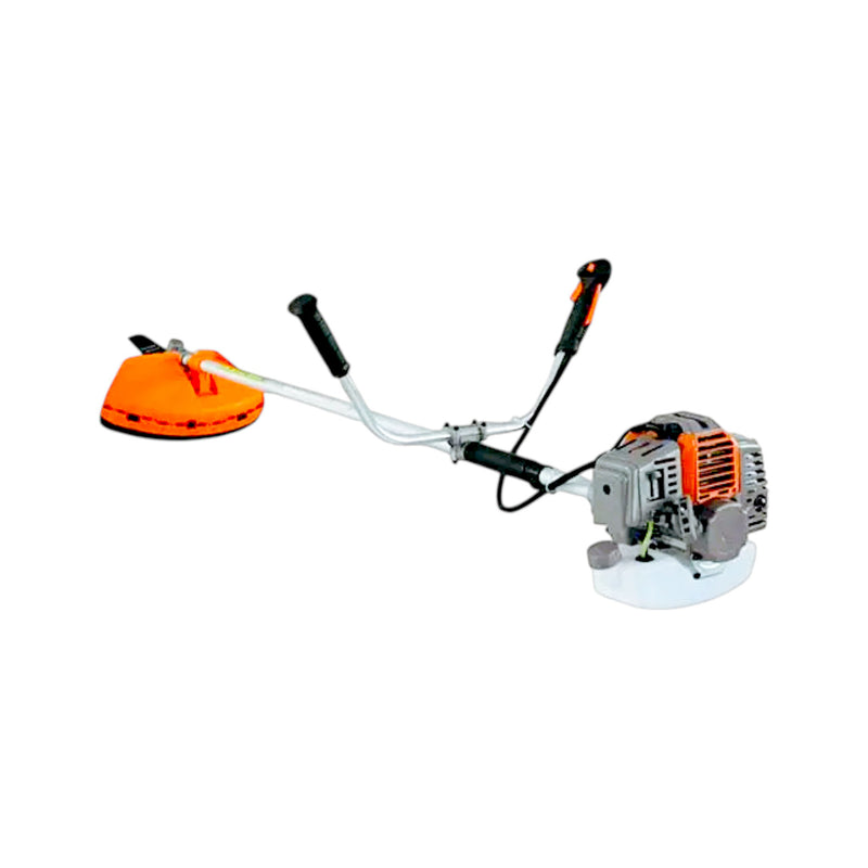 Portable crop harvester brush cutter set with paddy guard, blades, and toolkit

