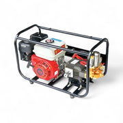Heavy-duty power sprayer with red engine and brass HTP pump for farms

