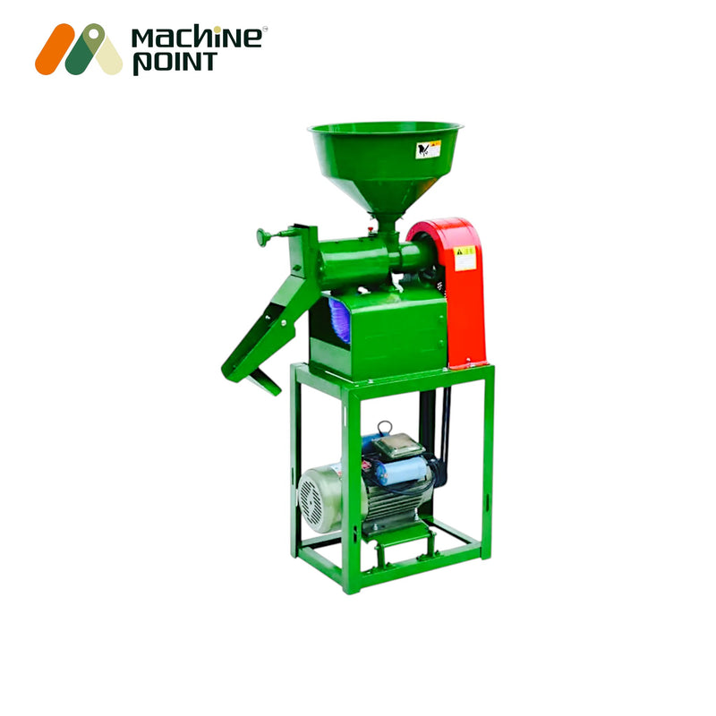 Electric rice mill with round hopper ideal for household and small farmers

