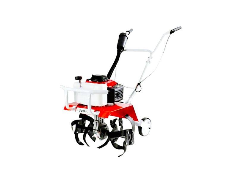 Nav Bharat NB-RC9800 2-stroke petrol cultivator with front rotary blades and ergonomic dual handles.

