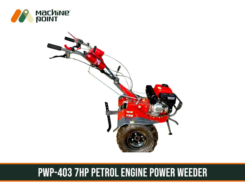Heavy-duty ADIYOGI PWP-403 tiller with 32 dry blades and arc-type adjustable handlebar