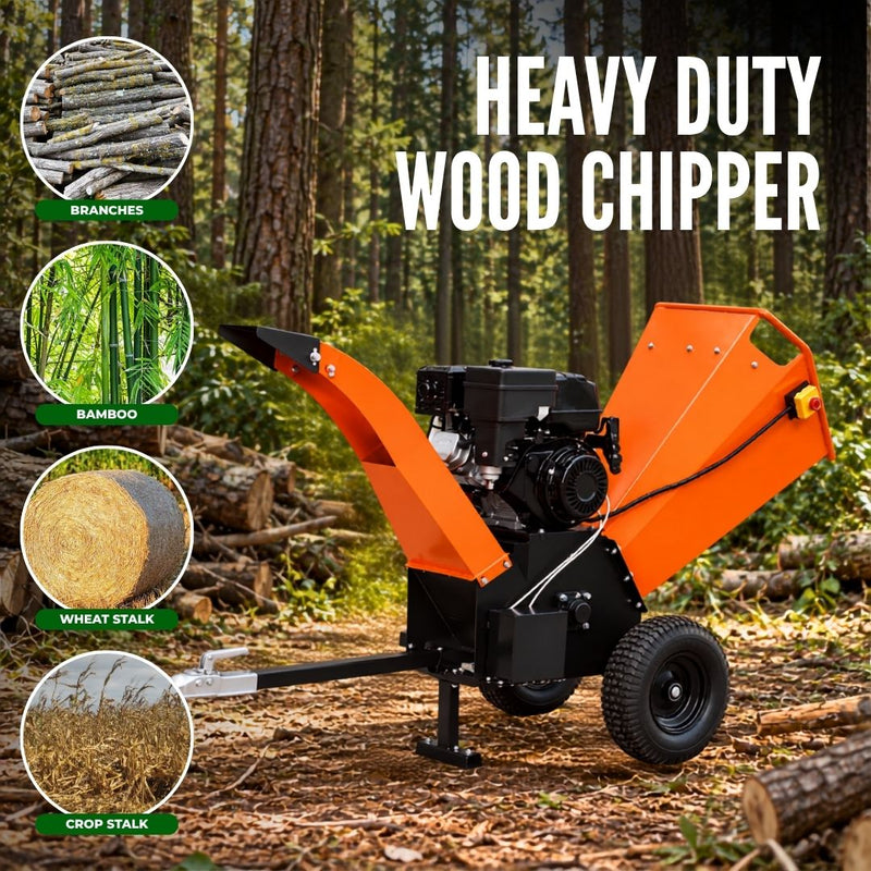 Heavy duty 20 HP wood chipper machine with drum type cutting system