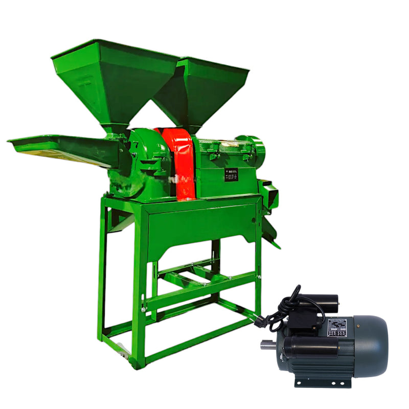 Heavy-duty rice mill and grain pulverizer with pre-installed motor

