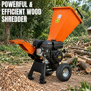 Mini petrol wood chipper machine with 65 mm branch cutting capacity