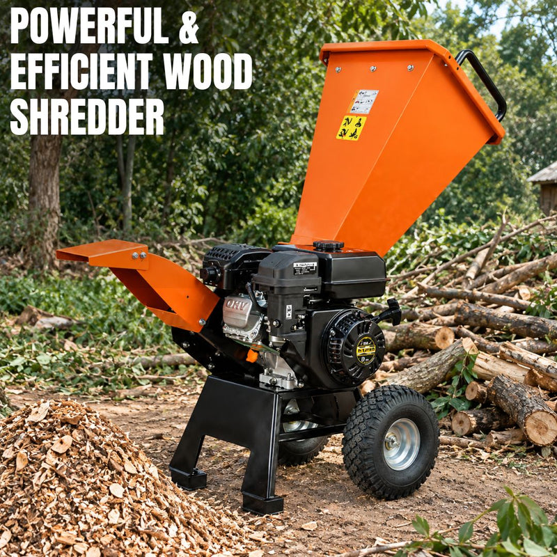 Mini petrol wood chipper machine with 65 mm branch cutting capacity