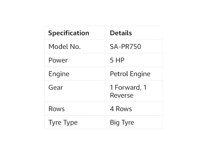 POWER REAPER SPECIFICATION