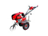 RIGA-ITALY KPE-1000 power weeder with 7HP engine and radial ATV tyres for rugged terrain farming.

