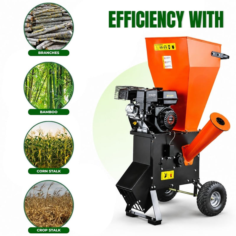 Petrol leaf shredder machine with 300 kg per hour capacity