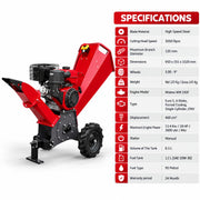 Portable 18 HP wood chipper machine for pruning and farm waste
