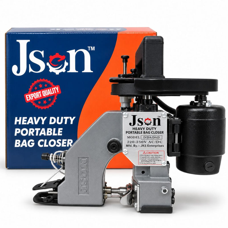 Portable sack stitching machine for grain, cattle feed, seed and industrial packaging bags