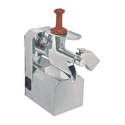 Heavy-duty stainless steel orange juicer machine with wooden pusher – perfect for industrial and restaurant use.