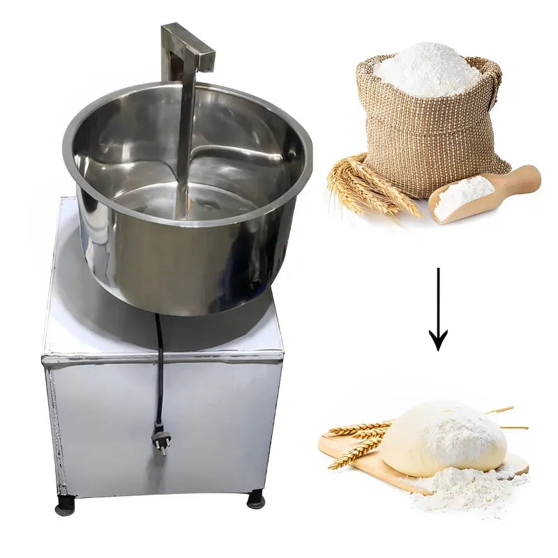 10 KG Besan Mixer showing flour-to-dough conversion – ideal for making soft besan dough for snacks and sweets.