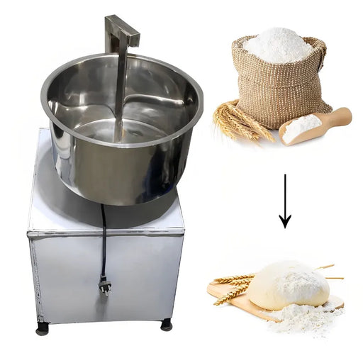 10 KG Besan Mixer showing flour-to-dough conversion – ideal for making soft besan dough for snacks and sweets.